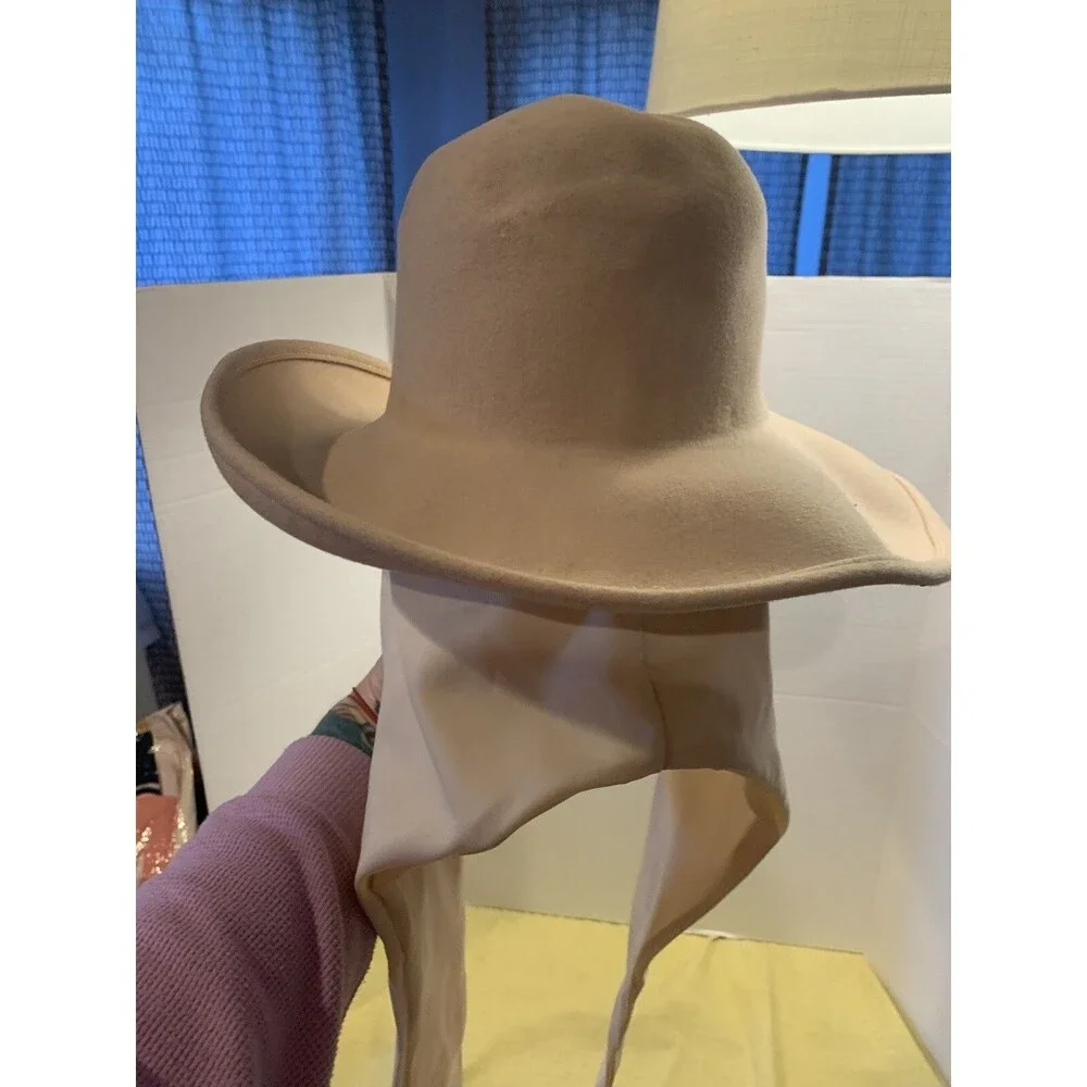 Women's Vintage Georgi Felt Hat With Scarf Needs A Little TLC